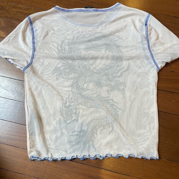 URBAN OUTFITTERS SOLD OUT MESH DRAGON TOP - Picture 2 of 5